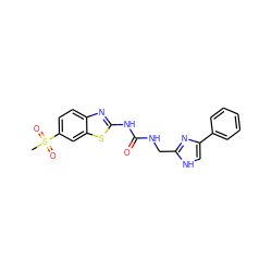 CS(=O)(=O)c1ccc2nc(NC(=O)NCc3nc(-c4ccccc4)c[nH]3)sc2c1 ZINC000028710423