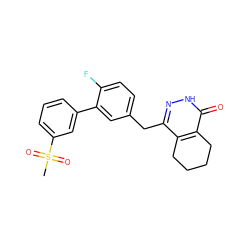 CS(=O)(=O)c1cccc(-c2cc(Cc3n[nH]c(=O)c4c3CCCC4)ccc2F)c1 ZINC000139641603