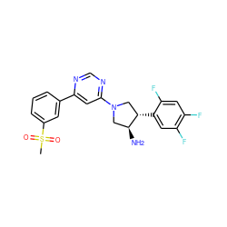 CS(=O)(=O)c1cccc(-c2cc(N3C[C@H](c4cc(F)c(F)cc4F)[C@@H](N)C3)ncn2)c1 ZINC000014958755