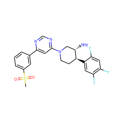 CS(=O)(=O)c1cccc(-c2cc(N3CC[C@H](c4cc(F)c(F)cc4F)[C@@H](N)C3)ncn2)c1 ZINC000014958825