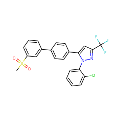 CS(=O)(=O)c1cccc(-c2ccc(-c3cc(C(F)(F)F)nn3-c3ccccc3Cl)cc2)c1 ZINC000148852414