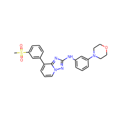 CS(=O)(=O)c1cccc(-c2cccn3nc(Nc4cccc(N5CCOCC5)c4)nc23)c1 ZINC000148217203