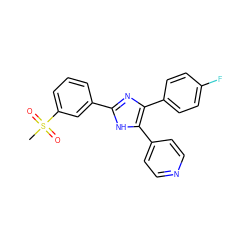 CS(=O)(=O)c1cccc(-c2nc(-c3ccc(F)cc3)c(-c3ccncc3)[nH]2)c1 ZINC000008536363