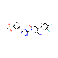 CS(=O)(=O)c1cccc(-c2ncnc(N3C[C@H](N)[C@@H](c4cc(F)c(F)cc4F)CC3=O)n2)c1 ZINC000036310920