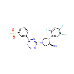 CS(=O)(=O)c1cccc(-c2ncnc(N3C[C@H](c4cc(F)c(F)cc4F)[C@@H](N)C3)n2)c1 ZINC000014958763