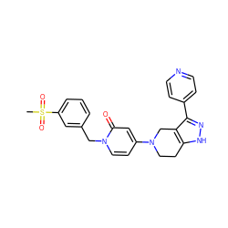 CS(=O)(=O)c1cccc(Cn2ccc(N3CCc4[nH]nc(-c5ccncc5)c4C3)cc2=O)c1 ZINC000473095837