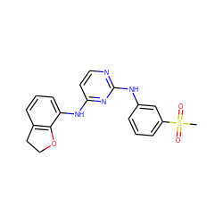 CS(=O)(=O)c1cccc(Nc2nccc(Nc3cccc4c3OCC4)n2)c1 ZINC000064513393