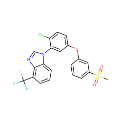 CS(=O)(=O)c1cccc(Oc2ccc(Cl)c(-n3cnc4c(C(F)(F)F)cccc43)c2)c1 ZINC000045352300