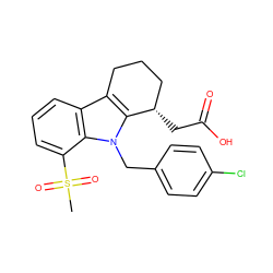 CS(=O)(=O)c1cccc2c3c(n(Cc4ccc(Cl)cc4)c12)[C@@H](CC(=O)O)CCC3 ZINC000036190335