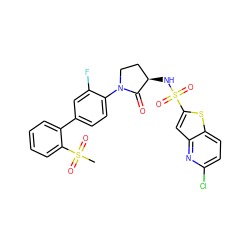 CS(=O)(=O)c1ccccc1-c1ccc(N2CC[C@@H](NS(=O)(=O)c3cc4nc(Cl)ccc4s3)C2=O)c(F)c1 ZINC000028979556