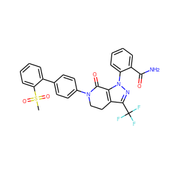 CS(=O)(=O)c1ccccc1-c1ccc(N2CCc3c(C(F)(F)F)nn(-c4ccccc4C(N)=O)c3C2=O)cc1 ZINC000014950614