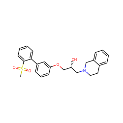 CS(=O)(=O)c1ccccc1-c1cccc(OC[C@H](O)CN2CCc3ccccc3C2)c1 ZINC000219761082