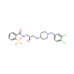 CS(=O)(=O)c1ccccc1C(=O)NC[C@H](O)CNC1CCN(Cc2ccc(Cl)c(Cl)c2)CC1 ZINC000095557814