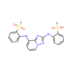 CS(=O)(=O)c1ccccc1Nc1nc2c(Nc3ccccc3S(C)(=O)=O)cccn2n1 ZINC000147030965