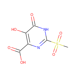 CS(=O)(=O)c1nc(C(=O)O)c(O)c(=O)[nH]1 ZINC000013683452