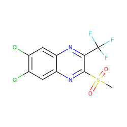 CS(=O)(=O)c1nc2cc(Cl)c(Cl)cc2nc1C(F)(F)F ZINC000028950949