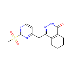 CS(=O)(=O)c1nccc(Cc2n[nH]c(=O)c3c2CCCC3)n1 ZINC000167563084