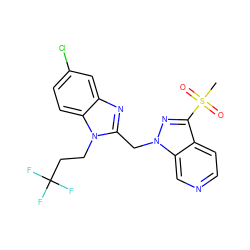 CS(=O)(=O)c1nn(Cc2nc3cc(Cl)ccc3n2CCC(F)(F)F)c2cnccc12 ZINC000206945386