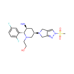 CS(=O)(=O)n1cc2c(n1)CN([C@@H]1C[C@H](N)[C@@H](c3cc(F)ccc3F)N(CCO)C1)C2 ZINC000169701990