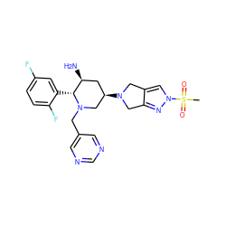 CS(=O)(=O)n1cc2c(n1)CN([C@@H]1C[C@H](N)[C@@H](c3cc(F)ccc3F)N(Cc3cncnc3)C1)C2 ZINC000169701997