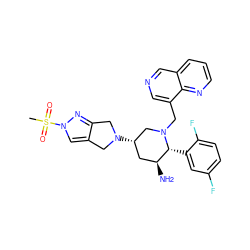 CS(=O)(=O)n1cc2c(n1)CN([C@H]1C[C@H](N)[C@@H](c3cc(F)ccc3F)N(Cc3cncc4cccnc34)C1)C2 ZINC000148259142