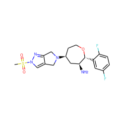 CS(=O)(=O)n1cc2c(n1)CN([C@H]1CCO[C@H](c3cc(F)ccc3F)[C@@H](N)C1)C2 ZINC000142736884