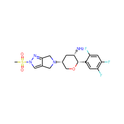 CS(=O)(=O)n1cc2c(n1)CN([C@H]1CO[C@@H](c3cc(F)c(F)cc3F)[C@@H](N)C1)C2 ZINC000096177955