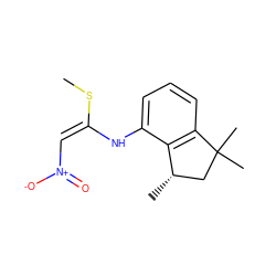 CS/C(=C/[N+](=O)[O-])Nc1cccc2c1[C@@H](C)CC2(C)C ZINC000100381854