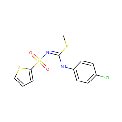 CS/C(=N/S(=O)(=O)c1cccs1)Nc1ccc(Cl)cc1 ZINC000006131633