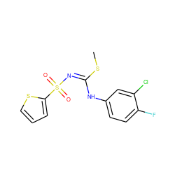 CS/C(=N/S(=O)(=O)c1cccs1)Nc1ccc(F)c(Cl)c1 ZINC000006131627