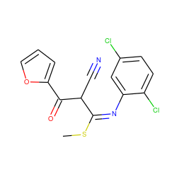 CS/C(=N/c1cc(Cl)ccc1Cl)C(C#N)C(=O)c1ccco1 ZINC000102444574