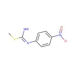 CS/C(N)=N/c1ccc([N+](=O)[O-])cc1 ZINC000013762699