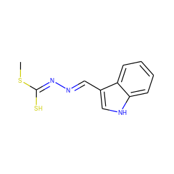 CS/C(S)=N/N=C/c1c[nH]c2ccccc12 ZINC000008684842