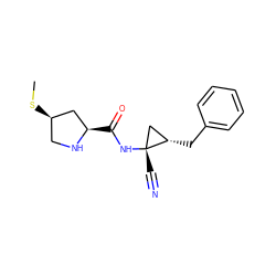 CS[C@@H]1CN[C@H](C(=O)N[C@]2(C#N)C[C@@H]2Cc2ccccc2)C1 ZINC000048999397