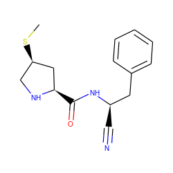 CS[C@@H]1CN[C@H](C(=O)N[C@H](C#N)Cc2ccccc2)C1 ZINC000049089735