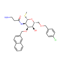 CS[C@@H]1O[C@H](COCc2ccc(Cl)cc2)[C@@H](O)[C@@H](OCc2ccc3ccccc3c2)[C@H]1NC(=O)CCN ZINC000064417078