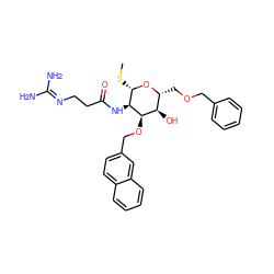 CS[C@@H]1O[C@H](COCc2ccccc2)[C@@H](O)[C@@H](OCc2ccc3ccccc3c2)[C@H]1NC(=O)CCN=C(N)N ZINC000064415723