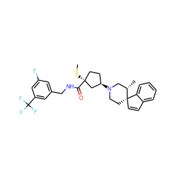 CS[C@]1(C(=O)NCc2cc(F)cc(C(F)(F)F)c2)CC[C@@H](N2CC[C@]3(C=Cc4ccccc43)[C@@H](C)C2)C1 ZINC000028704099