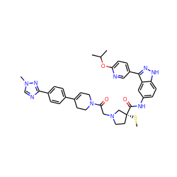 CS[C@]1(C(=O)Nc2ccc3[nH]nc(-c4ccc(OC(C)C)nc4)c3c2)CCN(CC(=O)N2CC=C(c3ccc(-c4ncn(C)n4)cc3)CC2)C1 ZINC000197909445