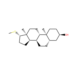 CS[C@H]1CC[C@@H]2[C@@H]3CC[C@H]4C[C@H](O)CC[C@]4(C)[C@H]3CC[C@]12C ZINC000096175845