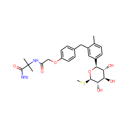 CS[C@H]1O[C@@H](c2ccc(C)c(Cc3ccc(OCC(=O)NC(C)(C)C(N)=O)cc3)c2)[C@H](O)[C@@H](O)[C@@H]1O ZINC000209346247