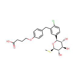 CS[C@H]1O[C@@H](c2ccc(Cl)c(Cc3ccc(OCCCC(=O)O)cc3)c2)[C@H](O)[C@@H](O)[C@@H]1O ZINC000209334684