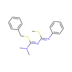 CSC(=Nc1ccccc1)N=C(SCc1ccccc1)N(C)C ZINC000254048524