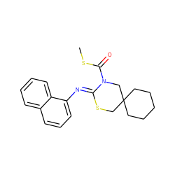 CSC(=O)N1CC2(CCCCC2)CS/C1=N\c1cccc2ccccc12 ZINC000040918419