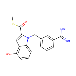 CSC(=O)c1cc2c(O)cccc2n1Cc1cccc(C(=N)N)c1 ZINC000003831888