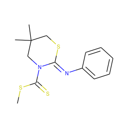 CSC(=S)N1CC(C)(C)CS/C1=N\c1ccccc1 ZINC000028948345