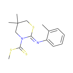 CSC(=S)N1CC(C)(C)CS/C1=N\c1ccccc1C ZINC000028948347