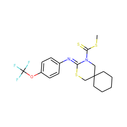 CSC(=S)N1CC2(CCCCC2)CS/C1=N\c1ccc(OC(F)(F)F)cc1 ZINC000028822608