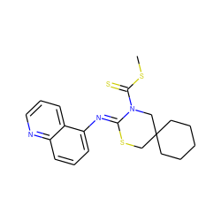 CSC(=S)N1CC2(CCCCC2)CS/C1=N\c1cccc2ncccc12 ZINC000028822637