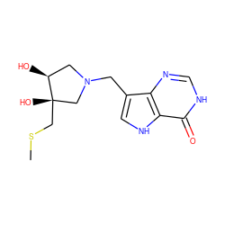 CSC[C@@]1(O)CN(Cc2c[nH]c3c(=O)[nH]cnc23)C[C@@H]1O ZINC000034645072